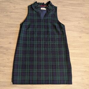 VINEYARD VINES | Plaid Meredith Midi Dress Sleeveless Ruffle‎ Neck Preppy Sz 16